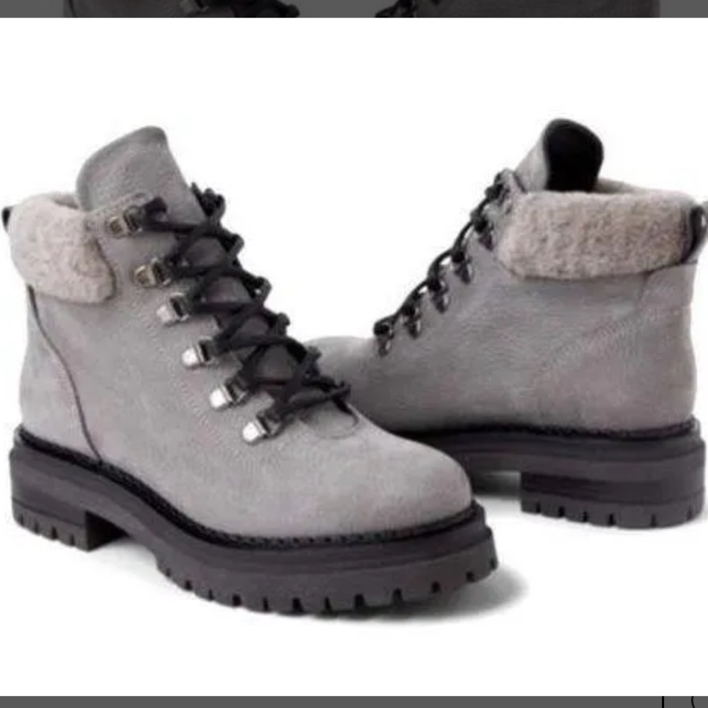 M. Gemi The Alpi Lug Sole Winter Fleece Boots Gray